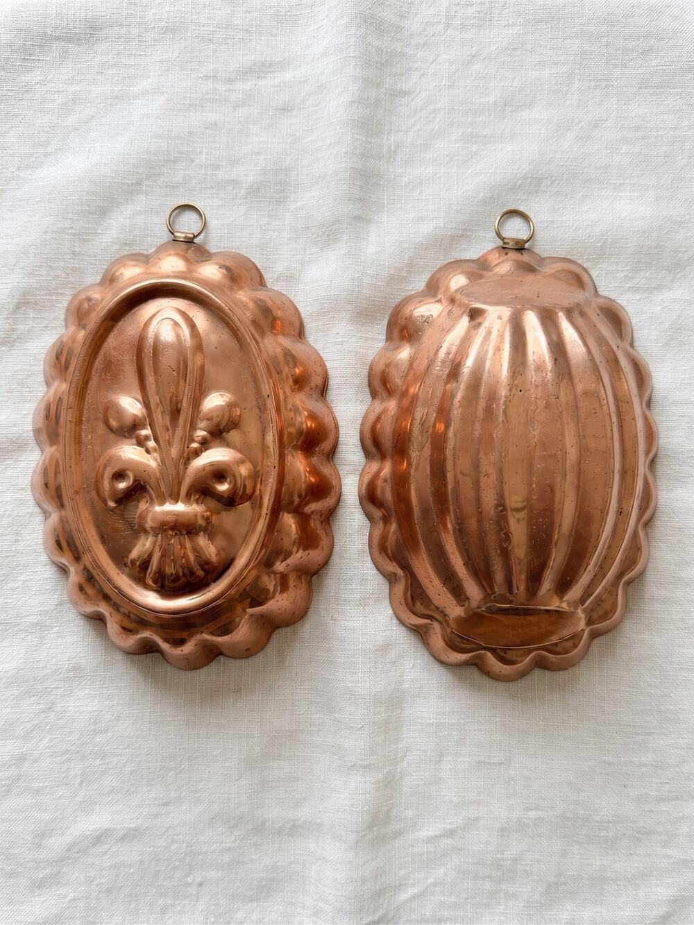 Vintage Copper Cake Tins Retro Mold Set Tagus Portugal Kitchen Mold Wall Decor